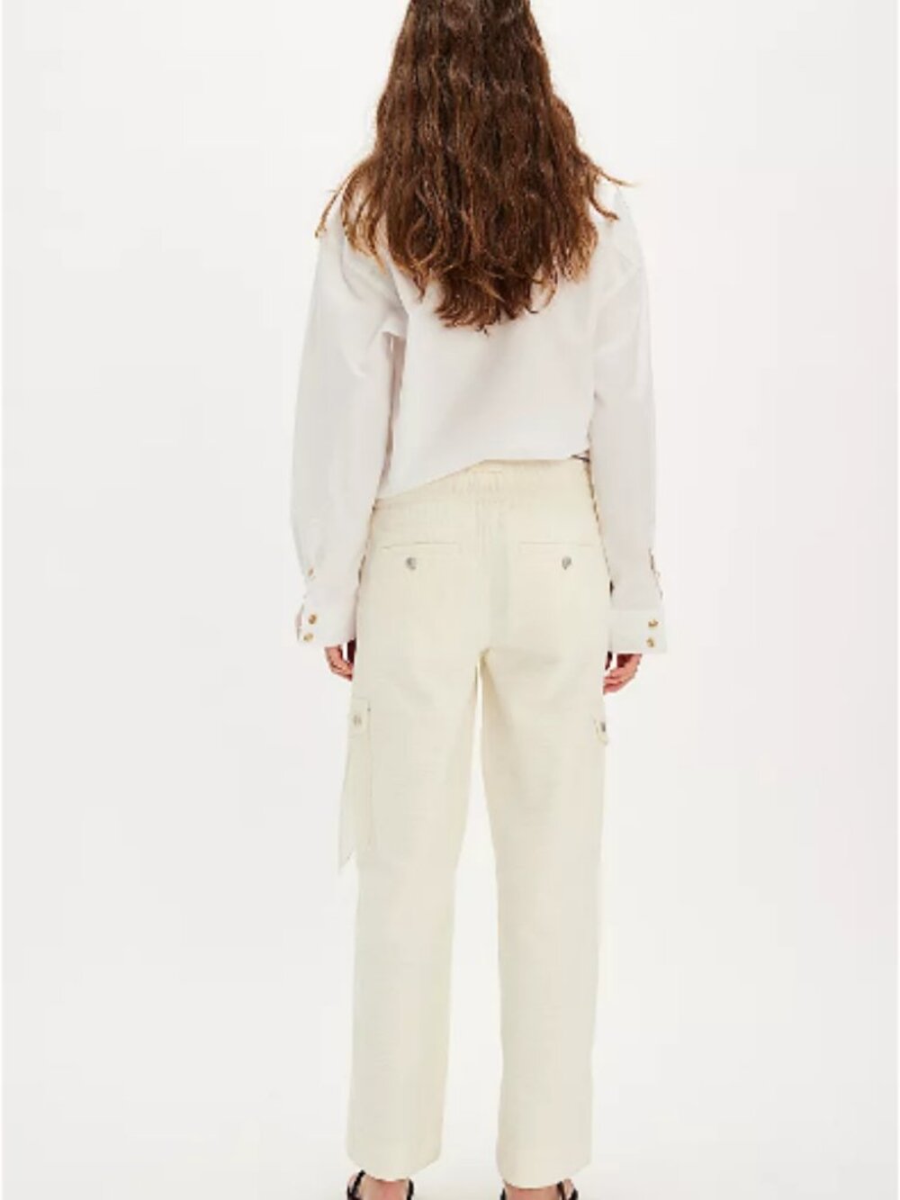We The Free; Free People; Park Ave Pull-On Cargo Pants; Size Large; Ivory; EUC - Picture 3 of 11